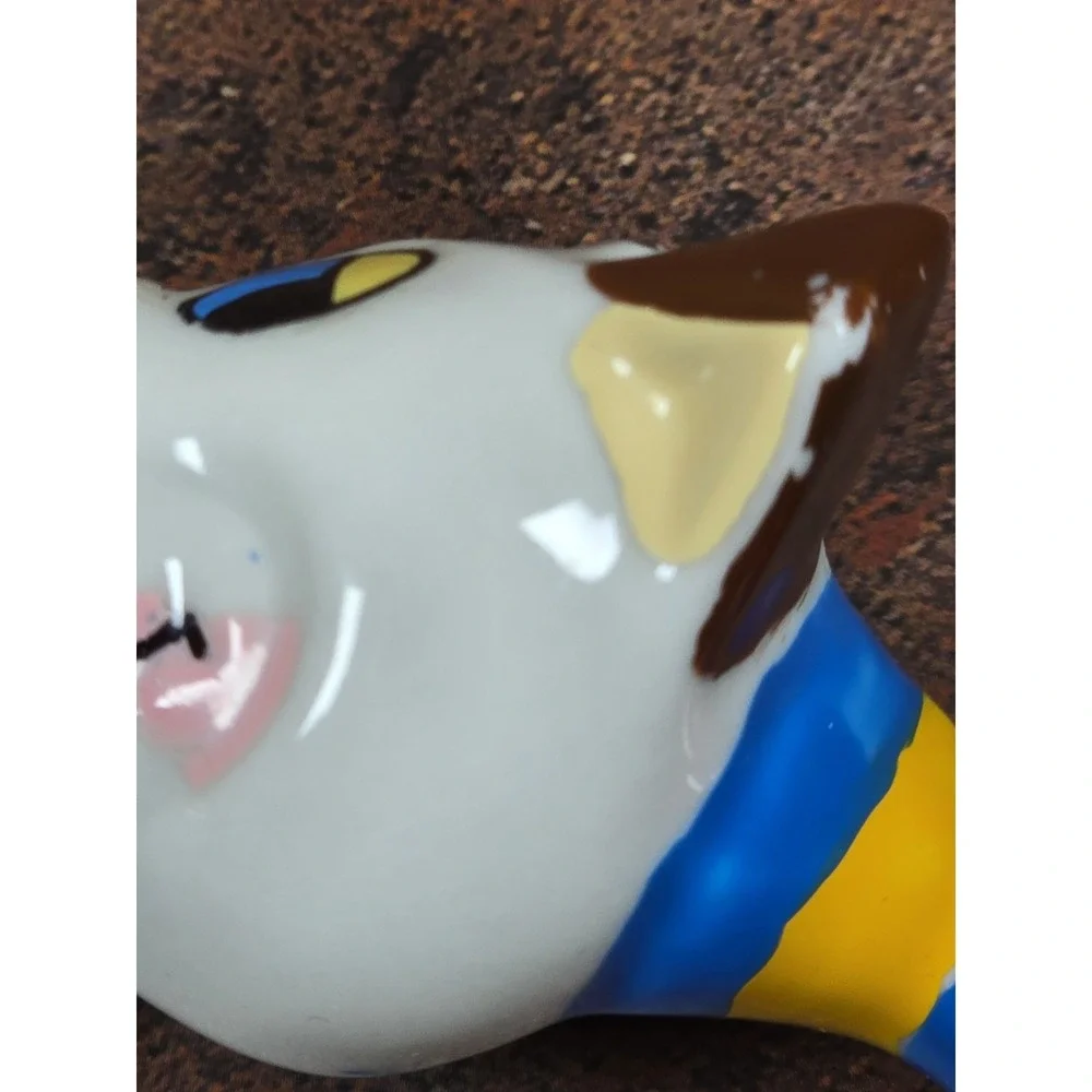 Vintage EDASA Brazil Ceramic Clown Dog Figurine, Mid-Century Whimsical 4.5